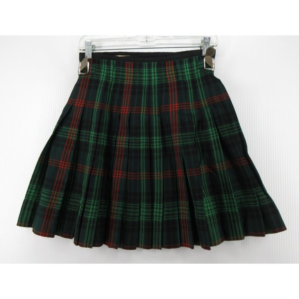 VTG The Scotch House Skirt Small Wool Wrap A-Line Tartan Side Tabs *